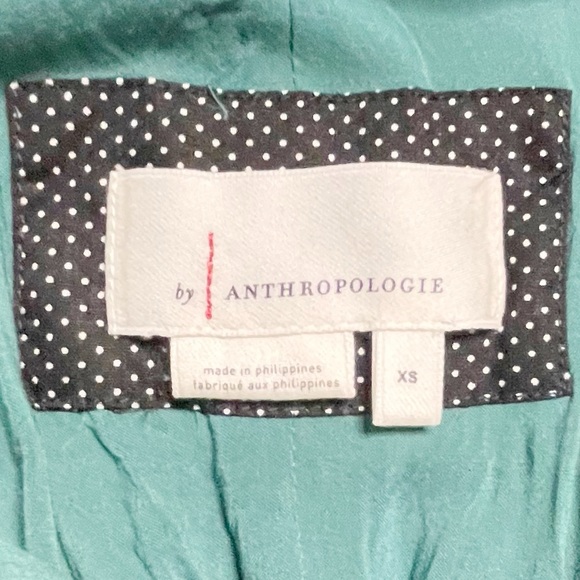 Anthropologie Bionda Plisse Jumpsuit Green Sleeveless Smocked Wide Leg Size XS - Picture 12 of 14